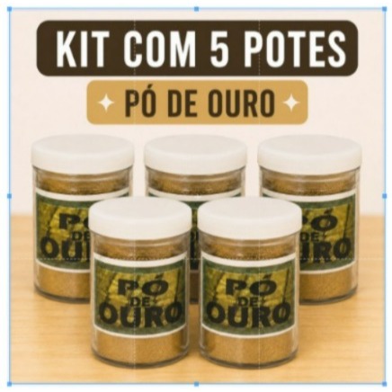 💰 Kit 5 Potes Pó De Ouro Prosperidade Abundância E Proteção