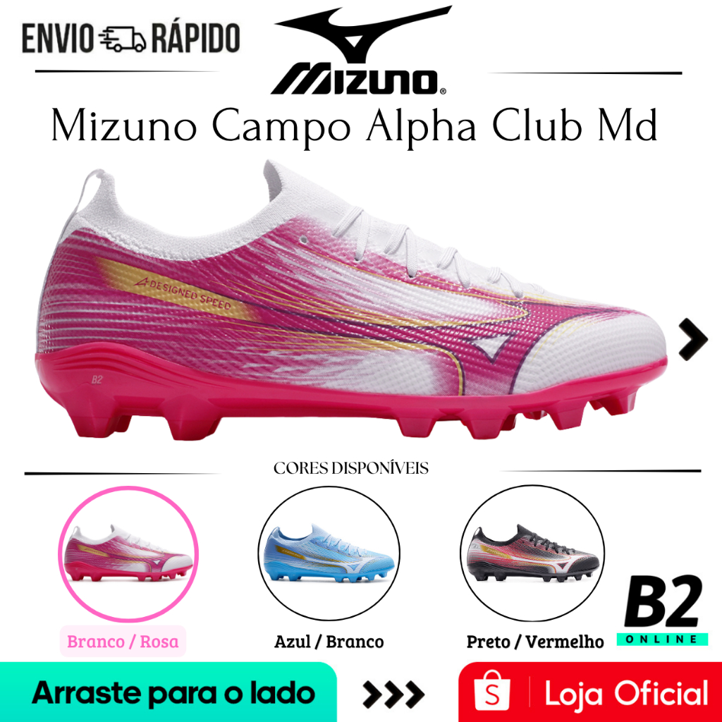 Chuteira Campo Mizuno Alpha Club Md Masculina Original com Nota Fiscal e Garanti