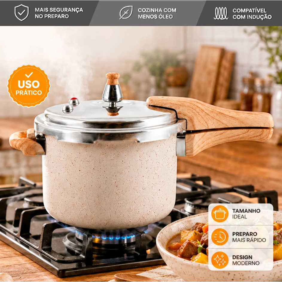 Panela de Pressão Indução Presscook 4,2 Litros Fechamento Externo Dolce Home