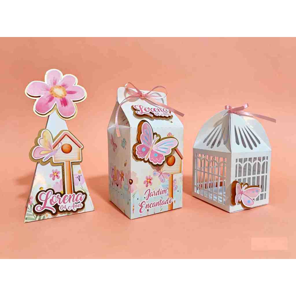 Kit de Caixas Jardim Encantado, Lembrancinha Jardim Encantado, Artigos para Festa, Personalizados, Aniversário