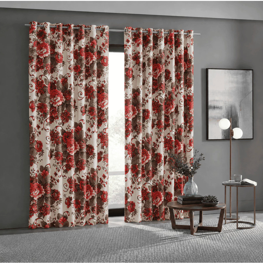 Cortina Rústica Estampada 3,00 x 2,60 Sala e Quarto Decoração Elegante Alta Qualidade