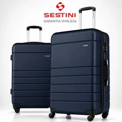 Mala de Viagem 23kg SESTINI, Original, Padrão ANAC p/ Despachar Super Resistente e Espaçosa