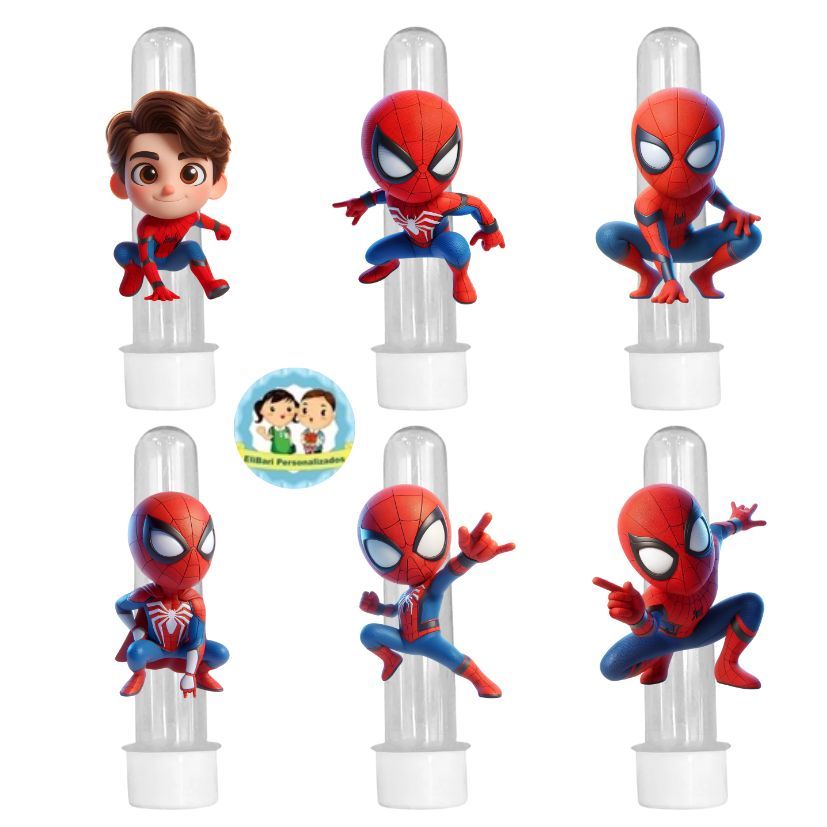 Aplique para Tubete Homem-Aranha Baby 3D Personalizado com Nome | Lembrancinha Festa Infantil