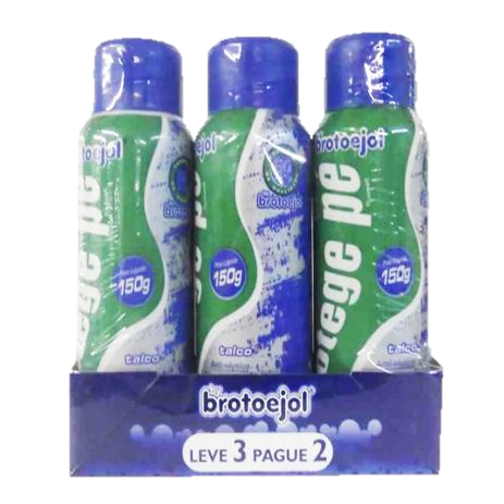 Kit 3 Talco Pés Canforado Antisséptico 150g Brotoejol