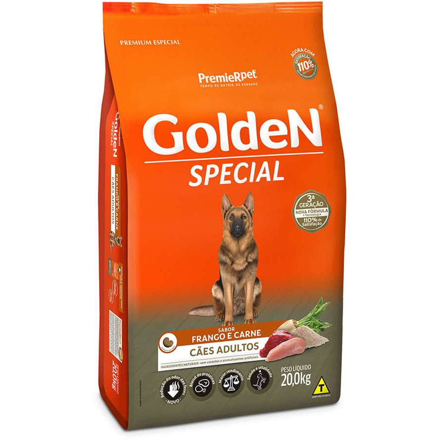 Ração Golden Cão Special Adulto Frango e Carne 20 kg