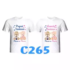 Kit 2 Camisetas Para Chá de bebê ou Chá Revelação Personalizada