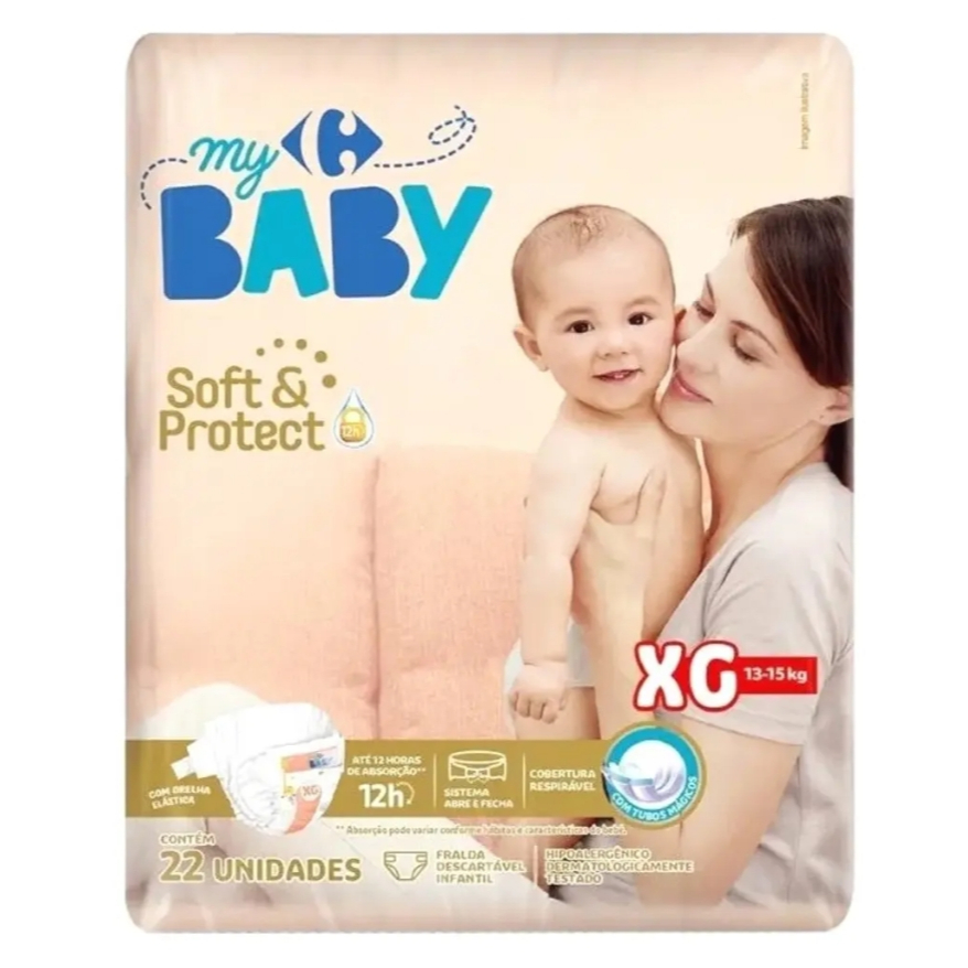 Fralda Carrefour My Baby XG Soft & Protect - 18 Unidades