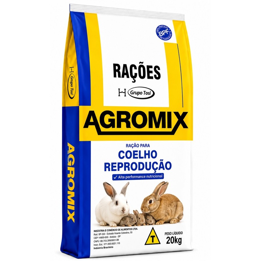Ração Para Coelho Reprodução Coelho Fase De Reprodução 20kg