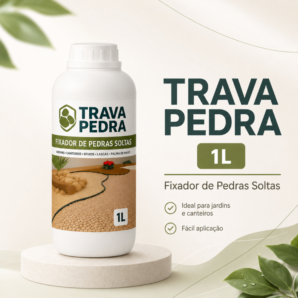 Fixador De Pedras Soltas 1L Trava Pedra Incolor Para Jardim E Canteiros