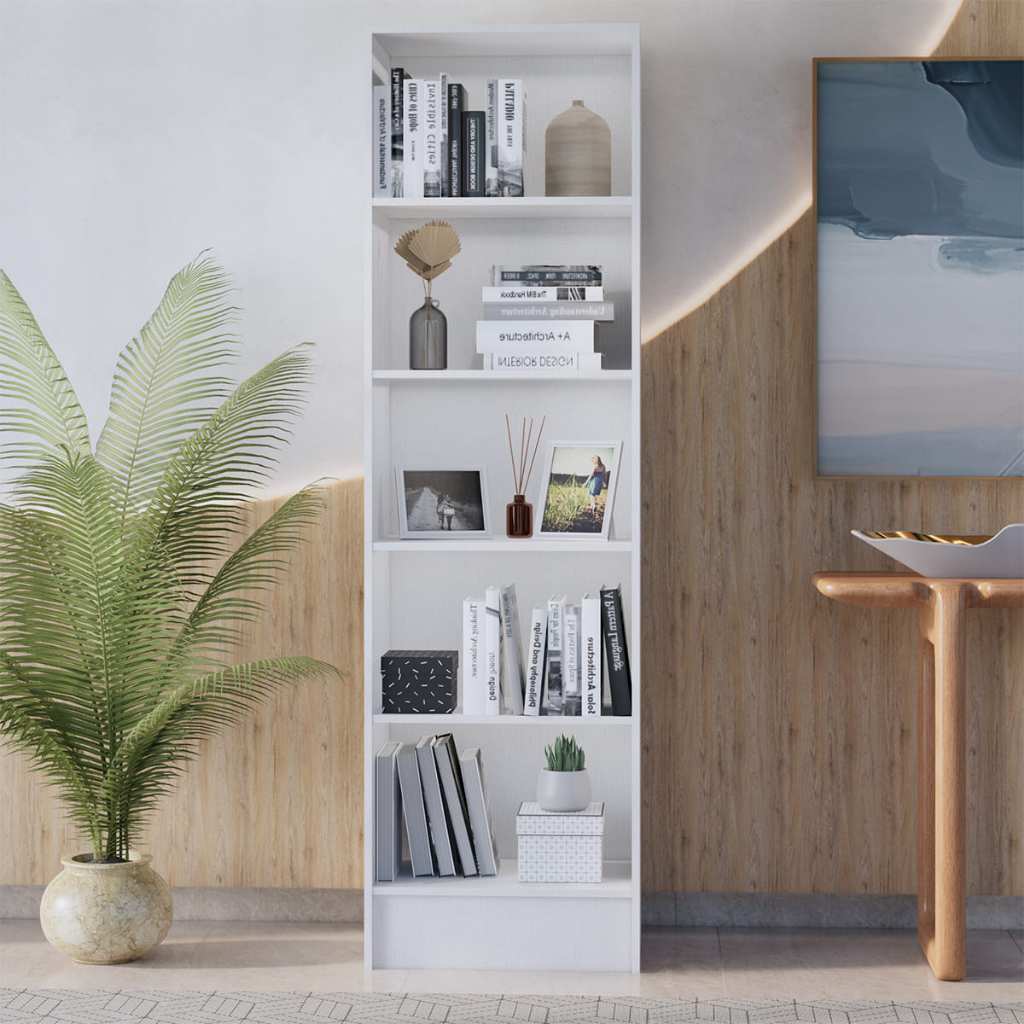 Lançamento Estante de Livros Multiuso Design Moderno e Durável 5 Nichos Móveis B
