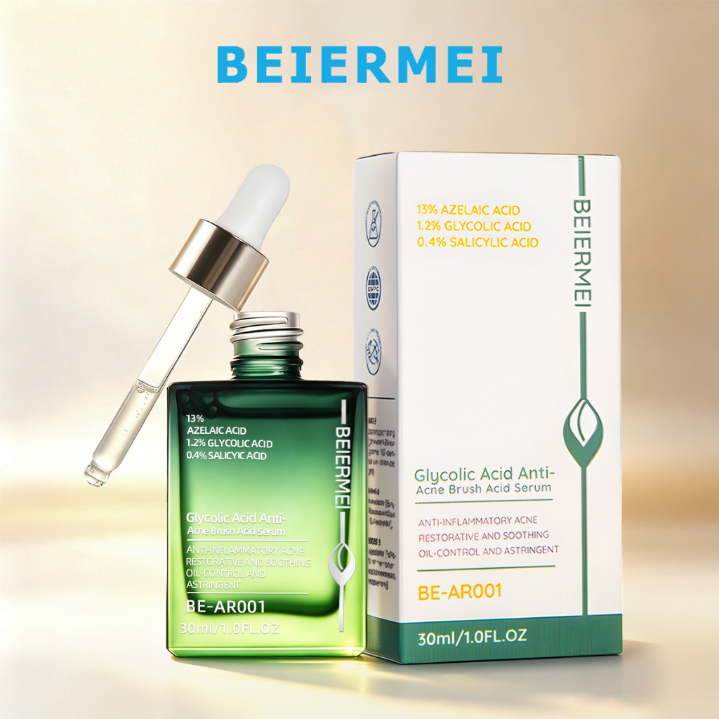 BEIERMEI Sérum Exfoliante Antiacne com Ácido Glicólico Anti-inflamatório para acne Repara e acalma