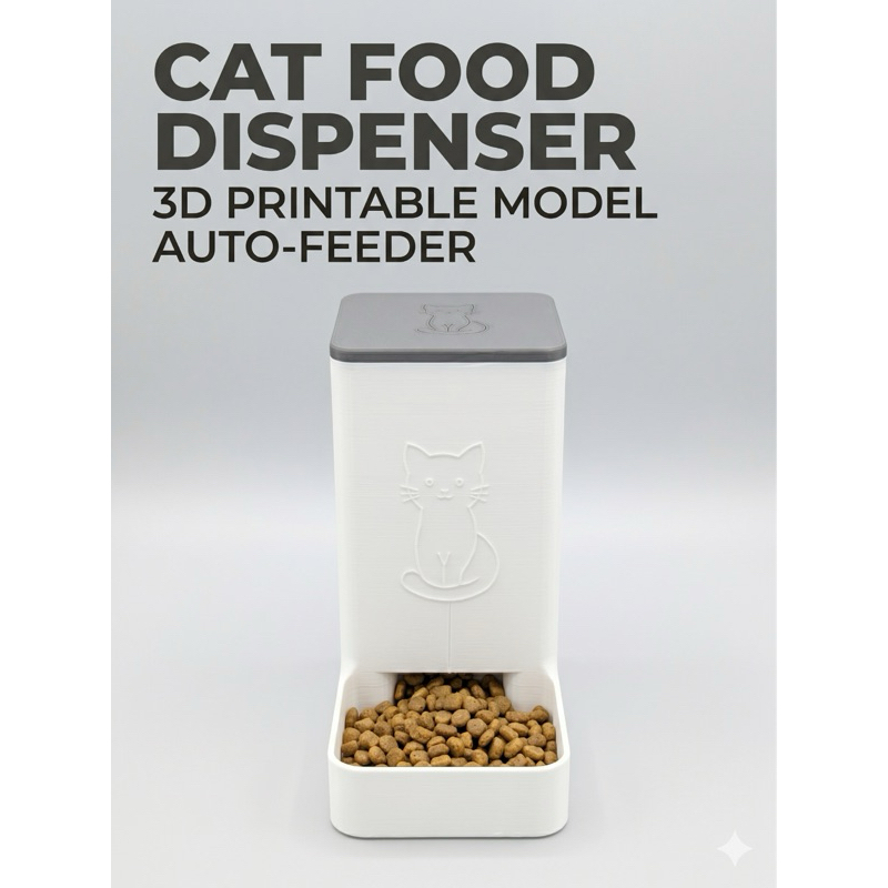 Dispensor de Ração Para Gato Automático | Comedouro Gravidade 3D | Alimentador Automático Gato Cachorro Pequeno vc
