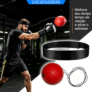 Bola de Reação Boxe com Faixa Ajustável Treinamento Reflexo Alívio de Estresse para Adultos e Crianças