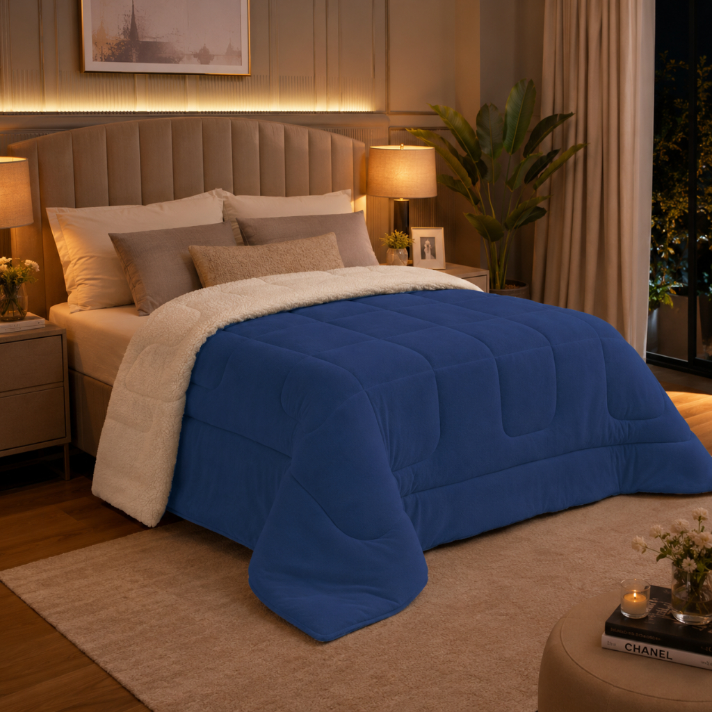 Coberdrom King Sherpa Carneiro Soft Dupla Face Inverno Premium