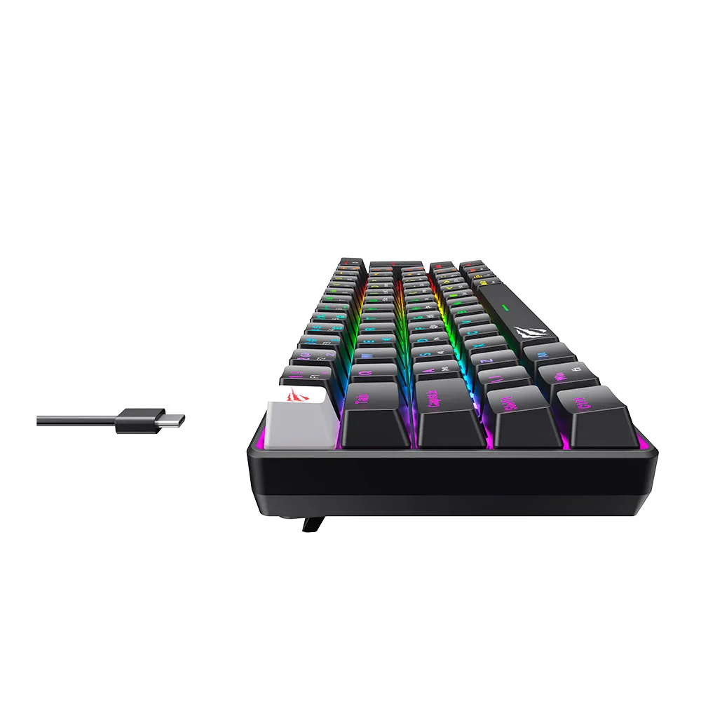 Teclado Mecânico Gamer Havit GT-KB11L 60% RGB Switch Blue ABNT2 USB-C