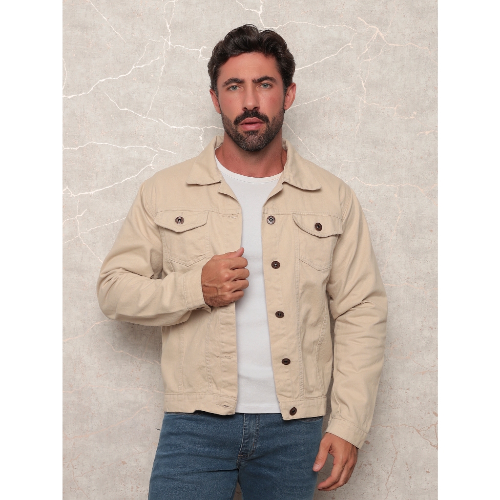 Jaqueta masculina slim fit outono inverno promoção Trucker denim — imagem 2 de 2