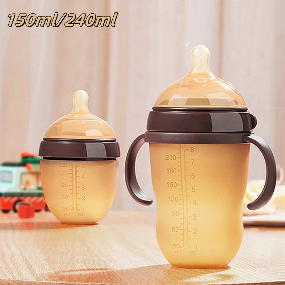 Mamadeira Anti-cólica 150ml/240ml | Silicone Grau Alimentício + Resistente a -20°C~100°C | 0-36 Meses
