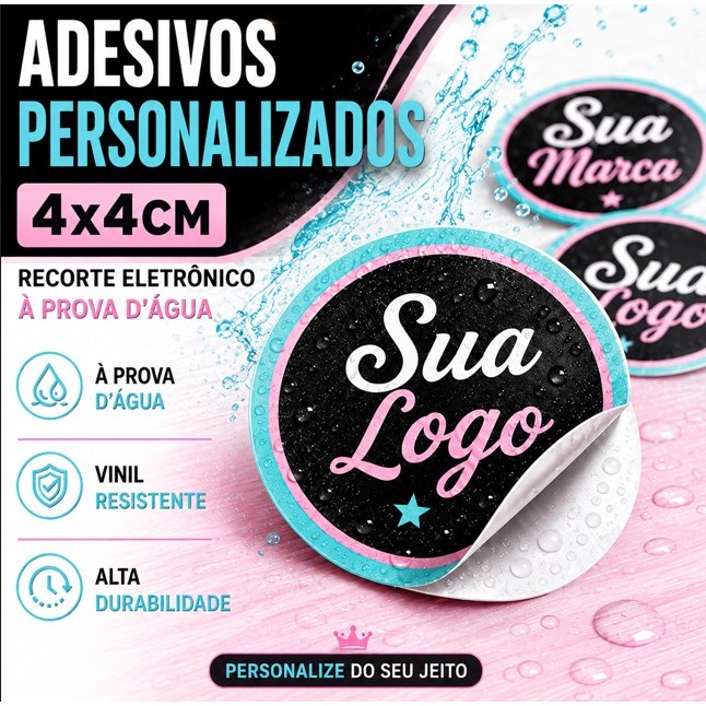 Adesivo Personalizado Vinil Premium| Etiqueta com Logo, QR Code, Delivery, Embalagem e Lembrancinhas