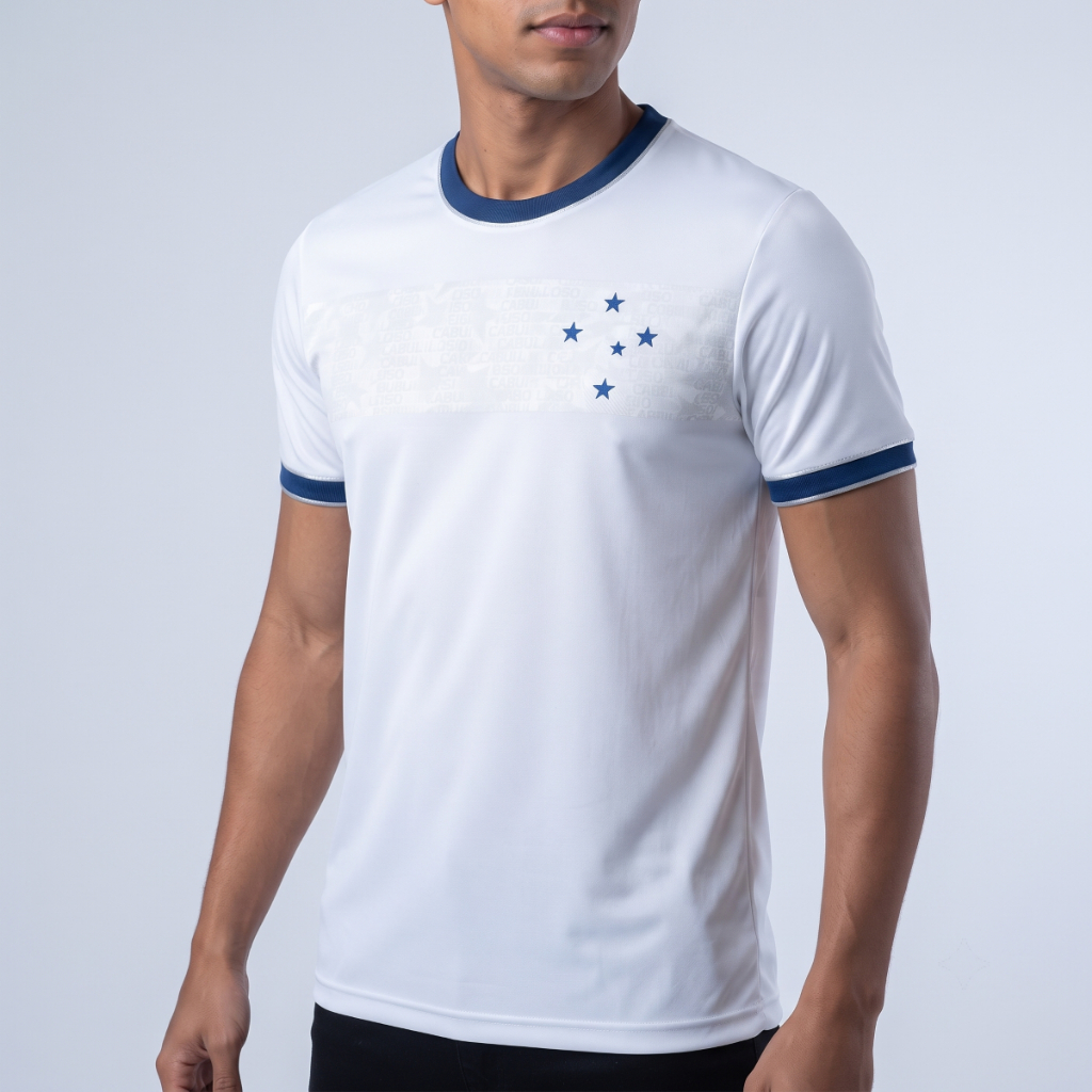 Camisa Cruzeiro Copas Masculina Adulto Raposa Oficial Licenciada Branca