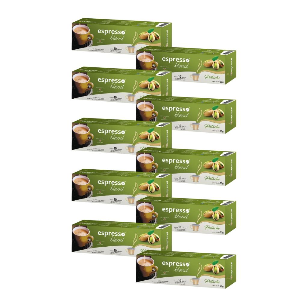 100 Cápsulas Café Espresso Blend Pistache para Máquinas Nespresso | Kit Econômico 100un, Espresso Cremoso, Aroma de Pist