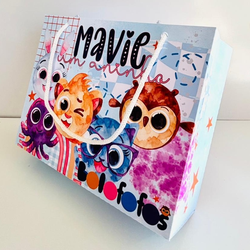 Kit Sacolinhas Personalizadas  - Bolofofos - Lembrancinhas Festa Aniversário Infantil + Brindes