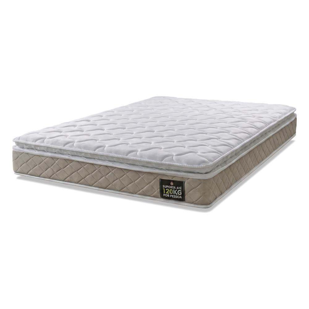 Colchão Casal Espuma D33 Millenium 138x188x19cm Bege/ Branco c/ pillow top