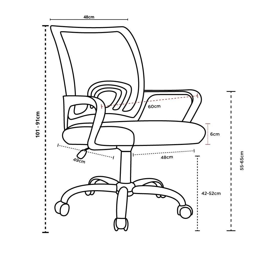 Cadeira Presidente Executiva Giratória De Escritório Estofado Couro Mesh Ergonômica · foto 2