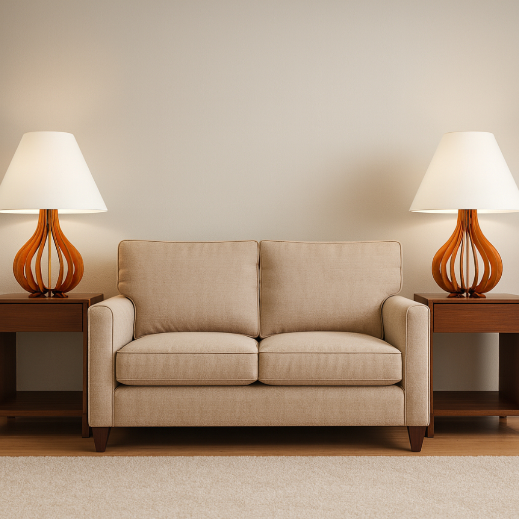 Kit 2 Abajur Quarto Cabeceira Decoração Sala Luminária Cúpula Tecido
