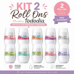 Kit com 2 Desodorantes Antitranspirante Roll-on Tododia 70 ml - Natura