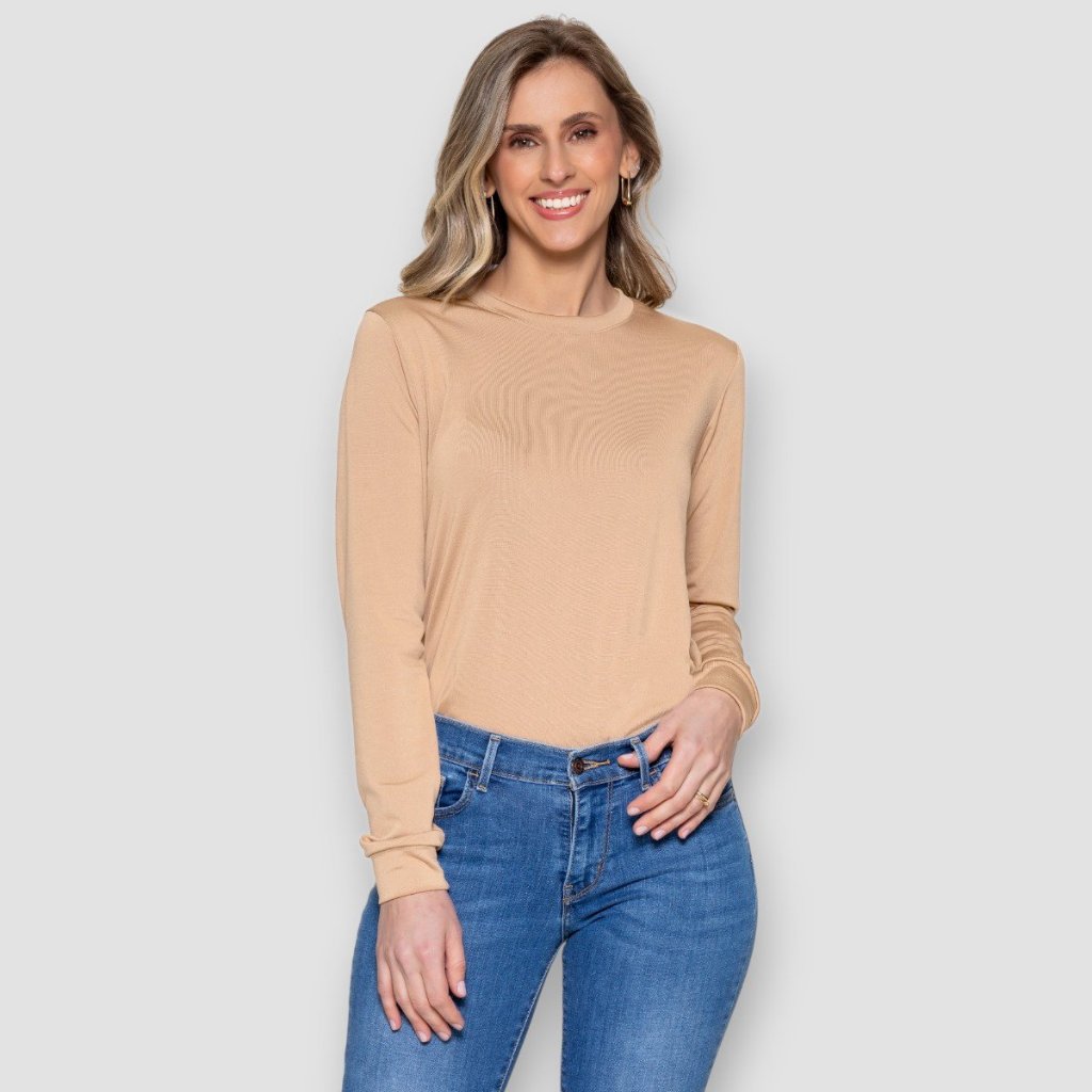 Camiseta Adulto Feminina Térmica Segunda Pele Peluciado Proteção ao Frio Feminino e Masculino Blusa