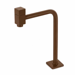 Torneira banheiro metal Lavatorio Cuba alta 90° Corten quadrada