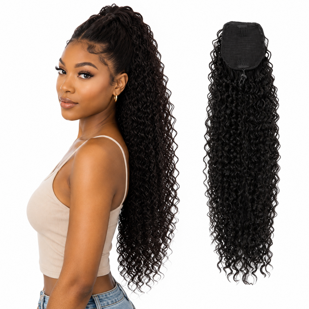 Rabo de Cavalo Cacheado Afro Longo Aplique Fibra Orgânica Natural