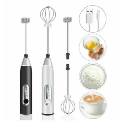 Imagem Batedor Misturador Mixer Elétrico para Bebidas Leite Café Clara de Ovos 2 em 1 Utensílios de Cozinha