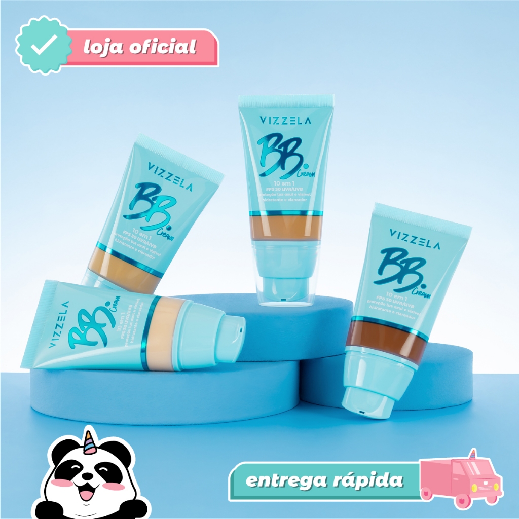 BB Cream Vizzela Fps 30 Cobertura Natural Antipoluição Vegano Original