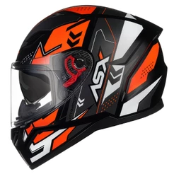 Capacete Moto Asx City Diagon Sv Preto Vermelho Brilho Com Óculos Interno