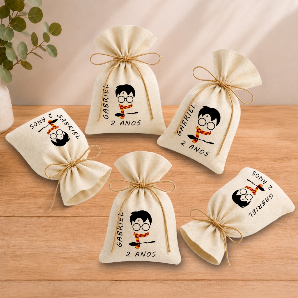 Kit 20 Saquinhos Lembrancinha Personalizada Festa Infantil Aniversário Harry Potter M1 11x17