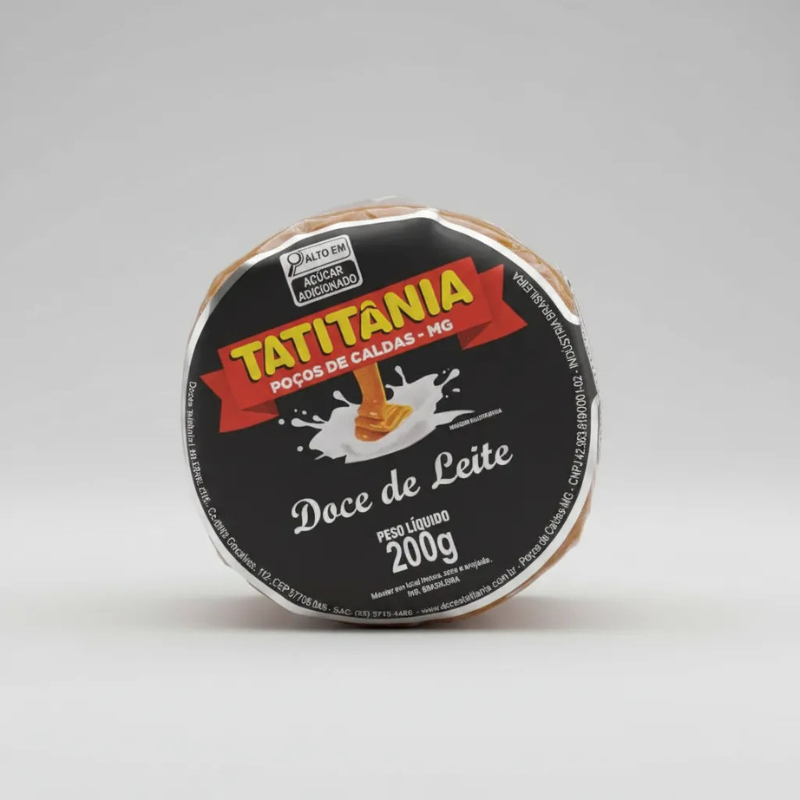 Doce De Leite 200gr Tatitânia Em Tablete Redondo - Delicioso
