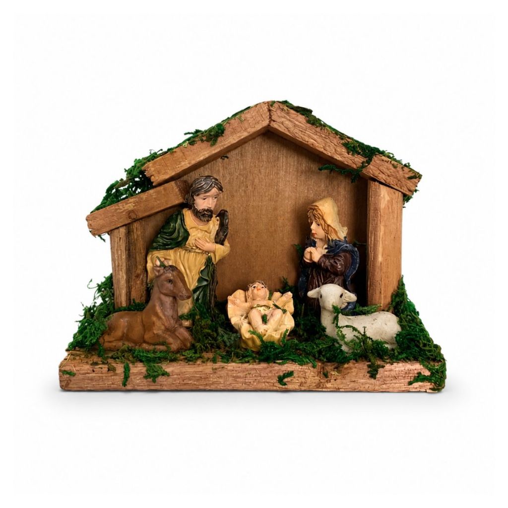 Presépio Natalino Resina Enfeite De Natal Casinha Taberna