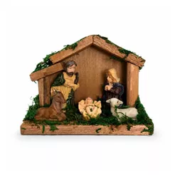 Presépio Natalino Resina Enfeite De Natal Casinha Taberna