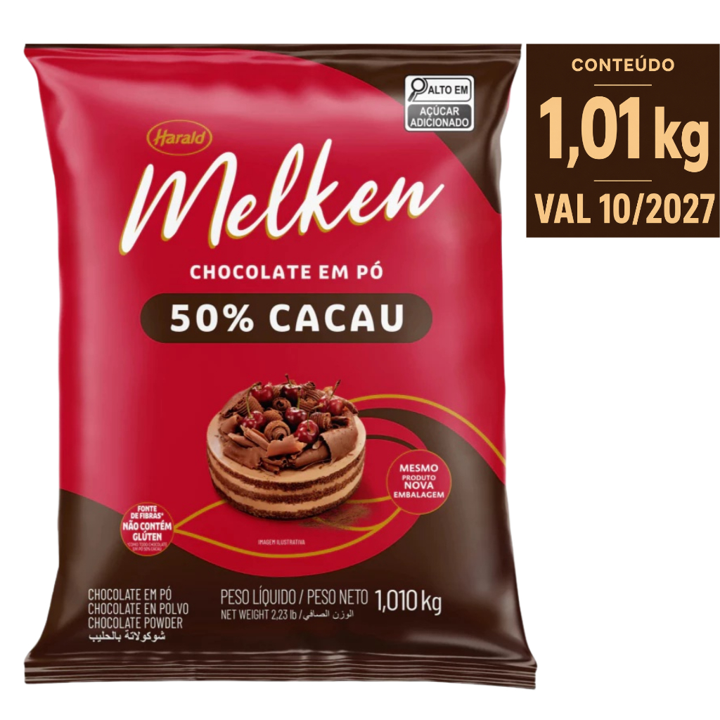 Chocolate em Pó Melken 50% Cacau 1,01kg