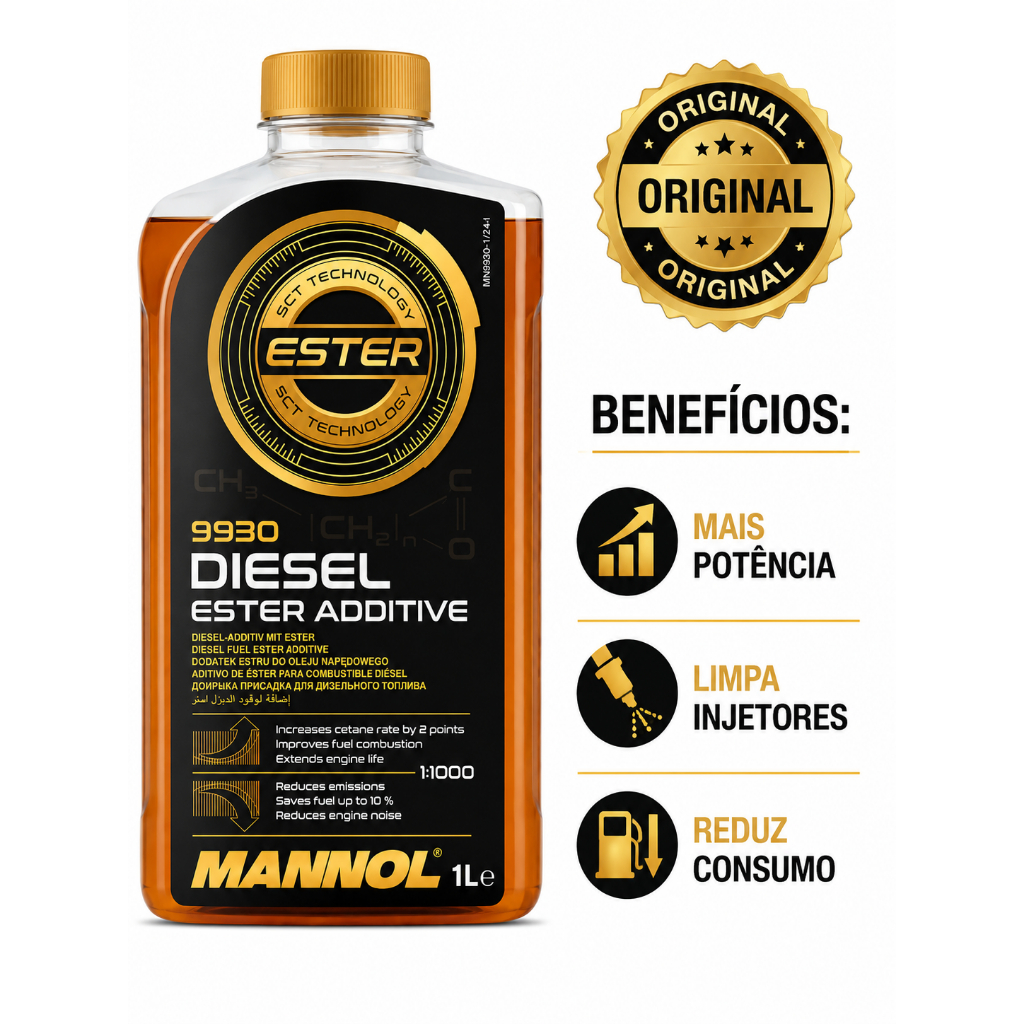 Aditivo para Diesel Mannol 9930 1L Original Proteção Sistema Injeção