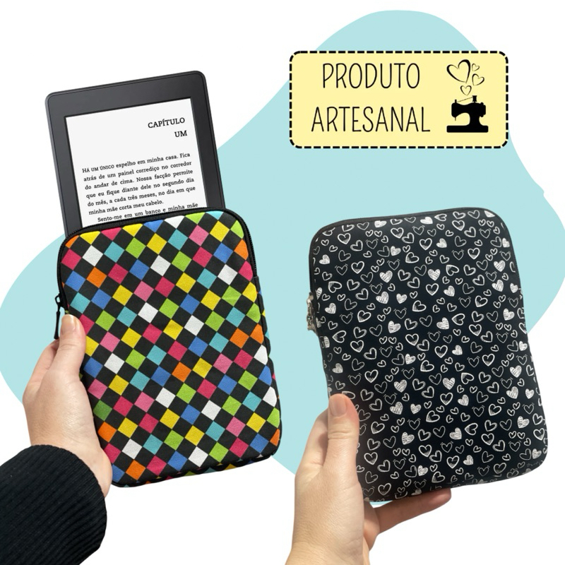 Estojo para leitor digital - Case kindle E-reader - Produto Artesanal