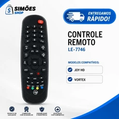 Controle Remoto Compatível LE-7746 Reposição Pronto para Uso Sem Configuração