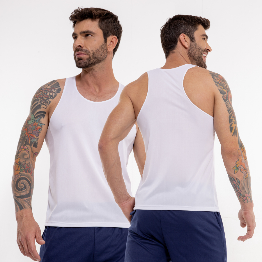 Regata Masculina Dry Fit Estlo Nadador Musculação Treinos Esportes - Roupas Fitness De Academia