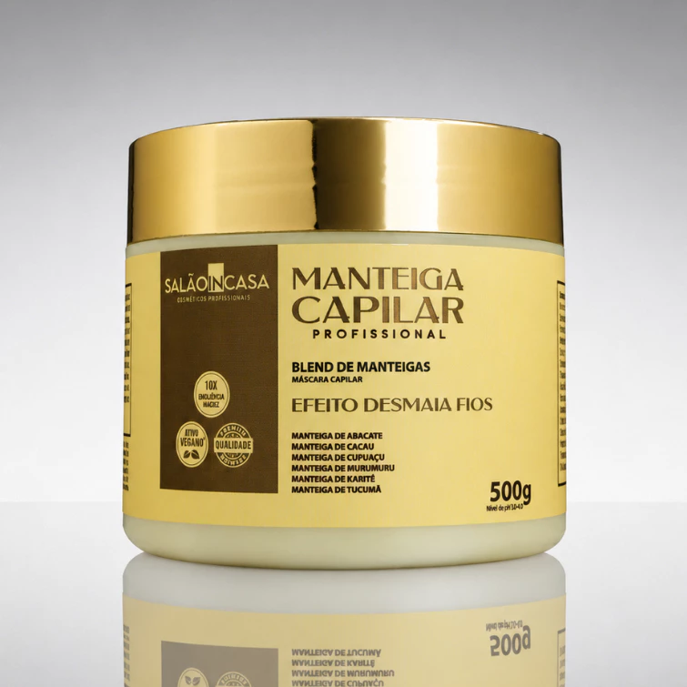 Máscara Capilar Alisa e Nutre 1 Minuto | 6 Manteigas | Desmaia Cabelo | Anti Frizz | Salão In Casa