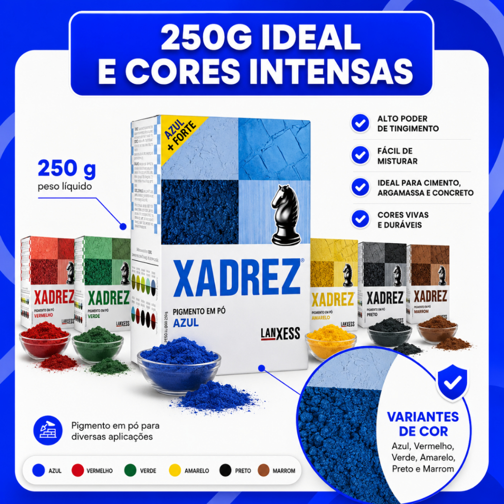 Pigmento Xadrez em Pó 250g Corante para Tinta Cimento Gesso Argamassa Concreto Resina Colorido — imagem 2 de 2