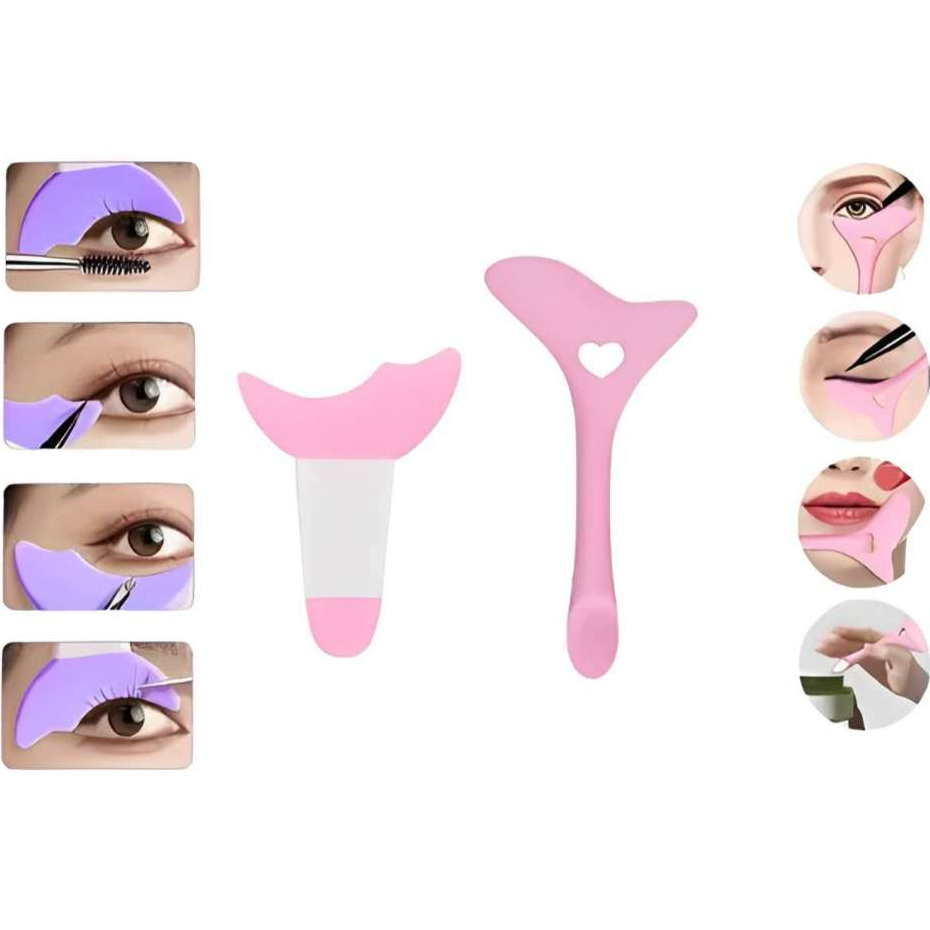KIT 2 Ferramentas Auxiliar de Delineador de Olhos Crescente Inferior Multi-Função para Sombra Novato