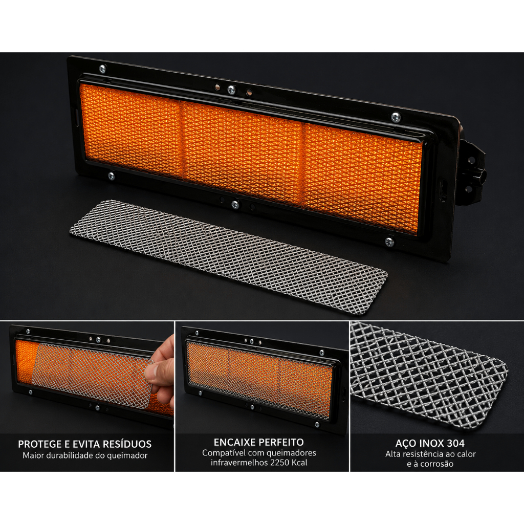Detalhes do Tela Inox Para Queimaor Infravermelho Maqenge Maquina de Assar Frango Frangueira