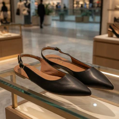 Sapatilha Slingback Feminina Rasteira Bico Fino Confortável Elegante