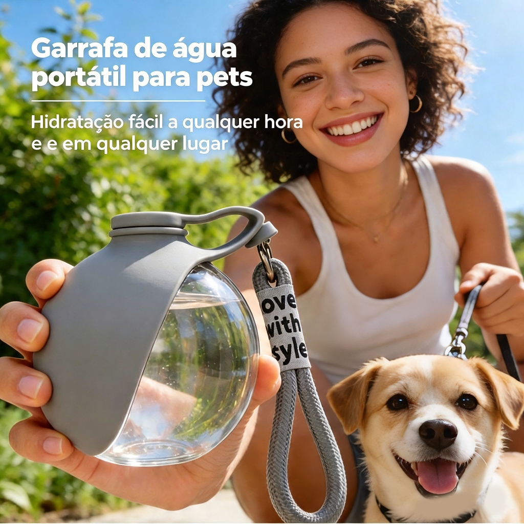 Garrafa de água portátil para pets, copo de viagem, bebedouro para uso ao ar livre